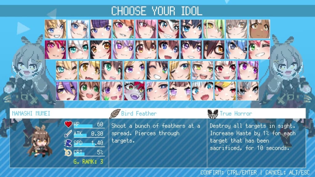 HoloCure (Version 0.6) - Nanashi Mumei Character Guide: Stats and Skills