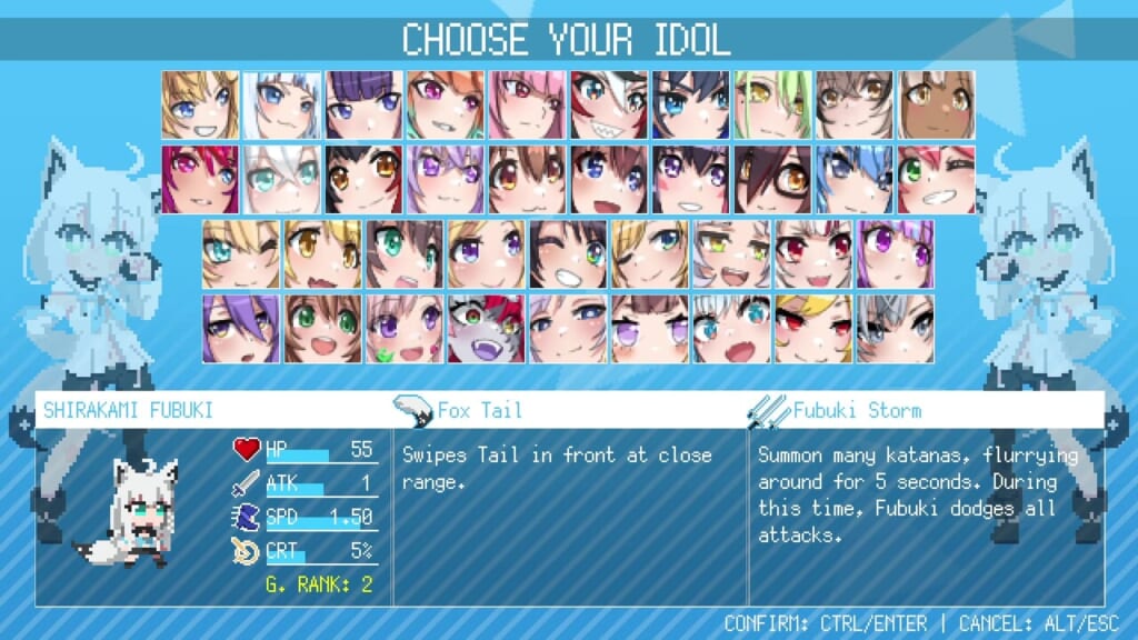 HoloCure (Version 0.6) - Shirakami Fubuki Character Guide: Stats and Skills