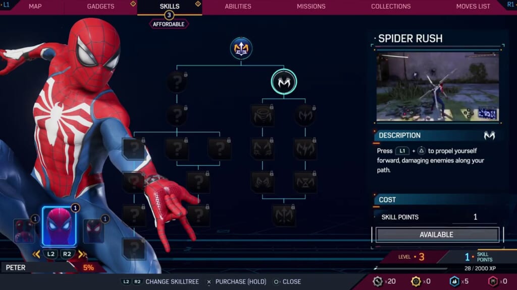 Marvel's Spider-Man 2 - Skill Tree and Skill Upgrade List