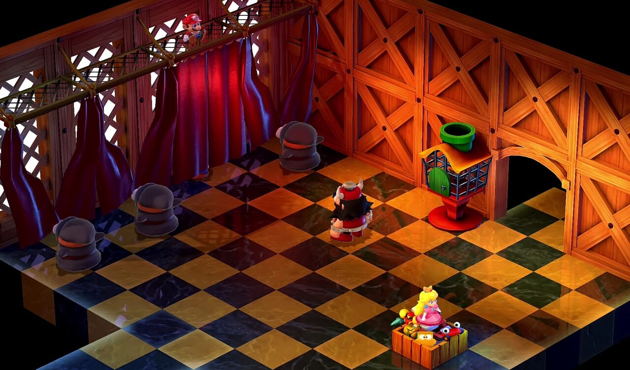 Super Mario RPG Remake - Curtain Hiding Mini Game (Booster Tower)