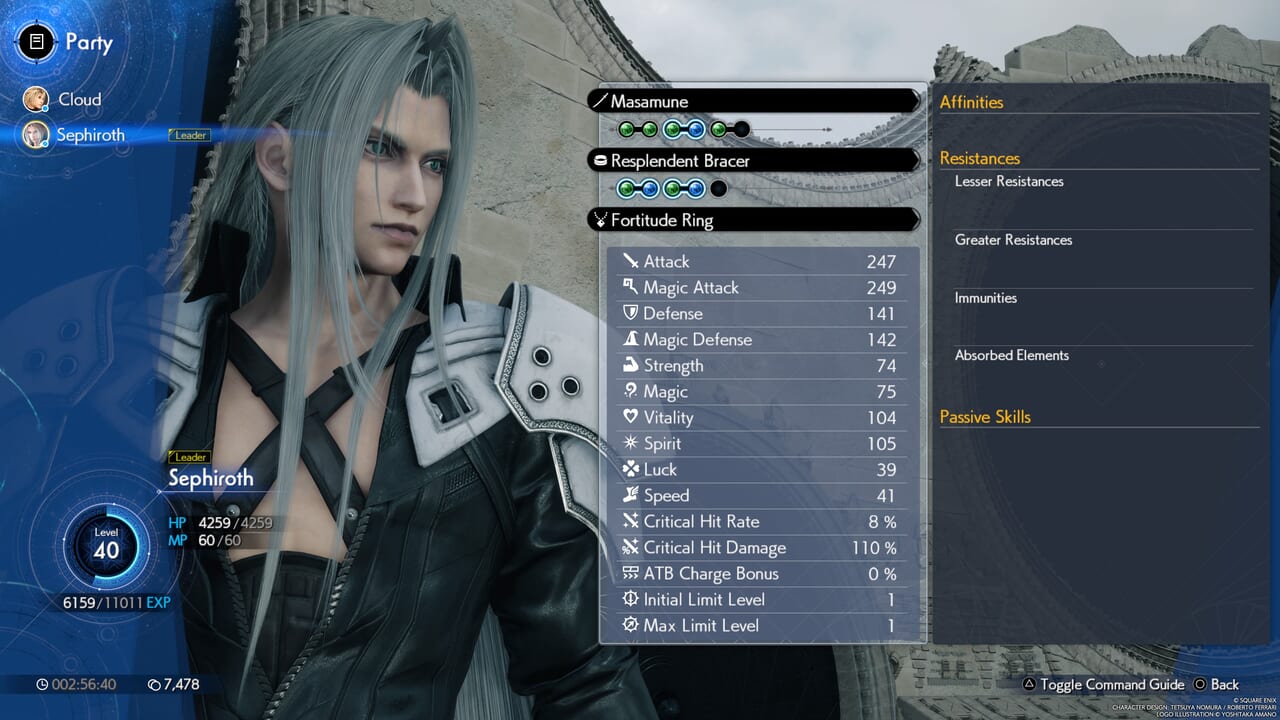 Final Fantasy 7 Rebirth (FF7 Rebirth) - Sephiroth Stats