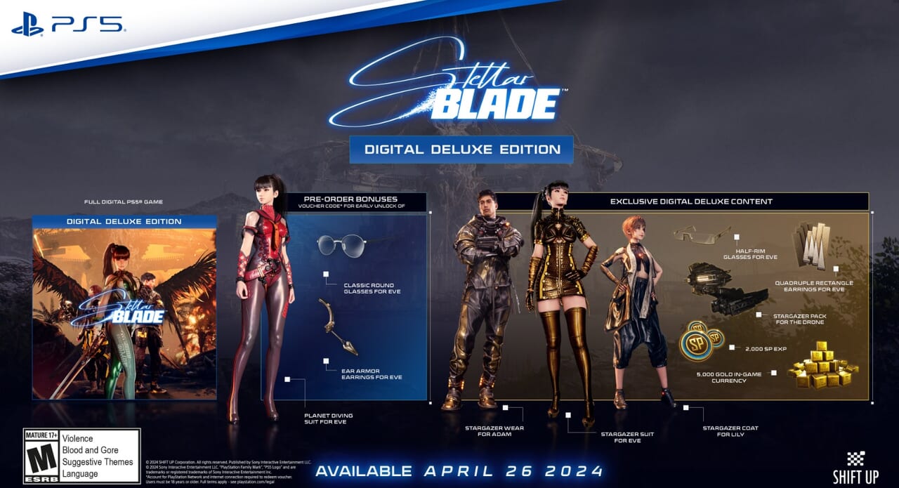 Stellar Blade (Project EVE) - Digital Deluxe Edition Bonuses