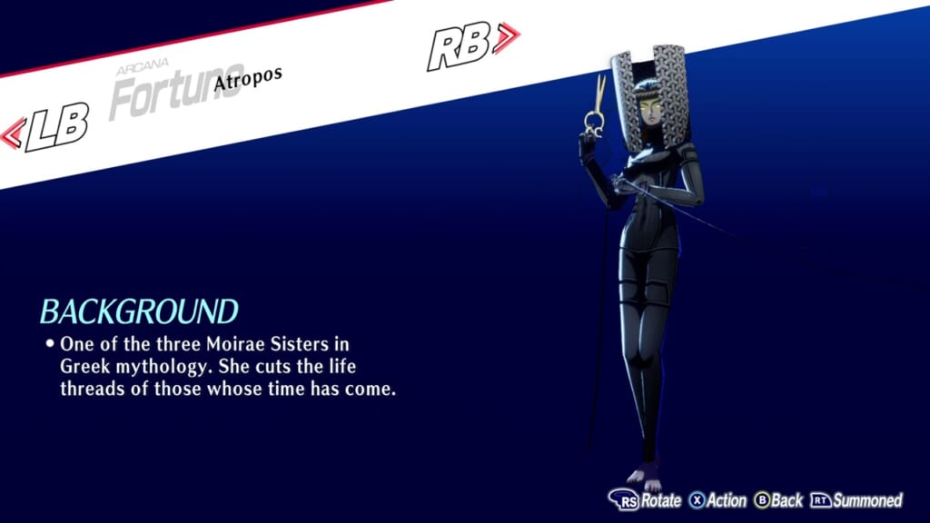 Persona 3 Reload: Episode Aigis (Persona 3 Remake, P3R) - Atropos (Fortune) Persona Guide