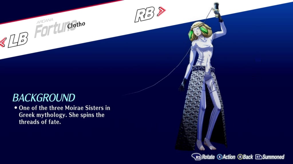 Persona 3 Reload: Episode Aigis (Persona 3 Remake, P3R) - Clotho (Fortune) Persona Guide