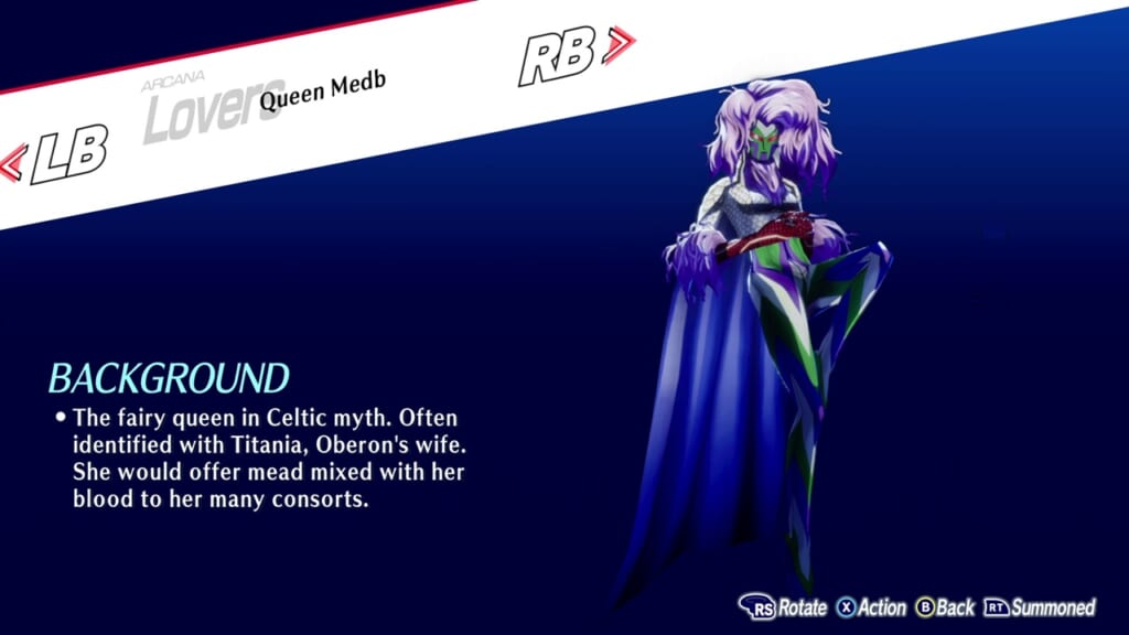 Persona 3 Reload: Episode Aigis (Persona 3 Remake, P3R) - Queen Medb / Queen Mab (Lovers) Persona Guide