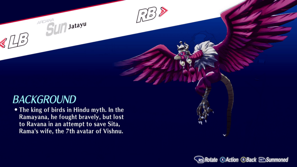 Persona 3 Reload: Episode Aigis (Persona 3 Remake, P3R) - Jatayu (Sun) Persona Guide